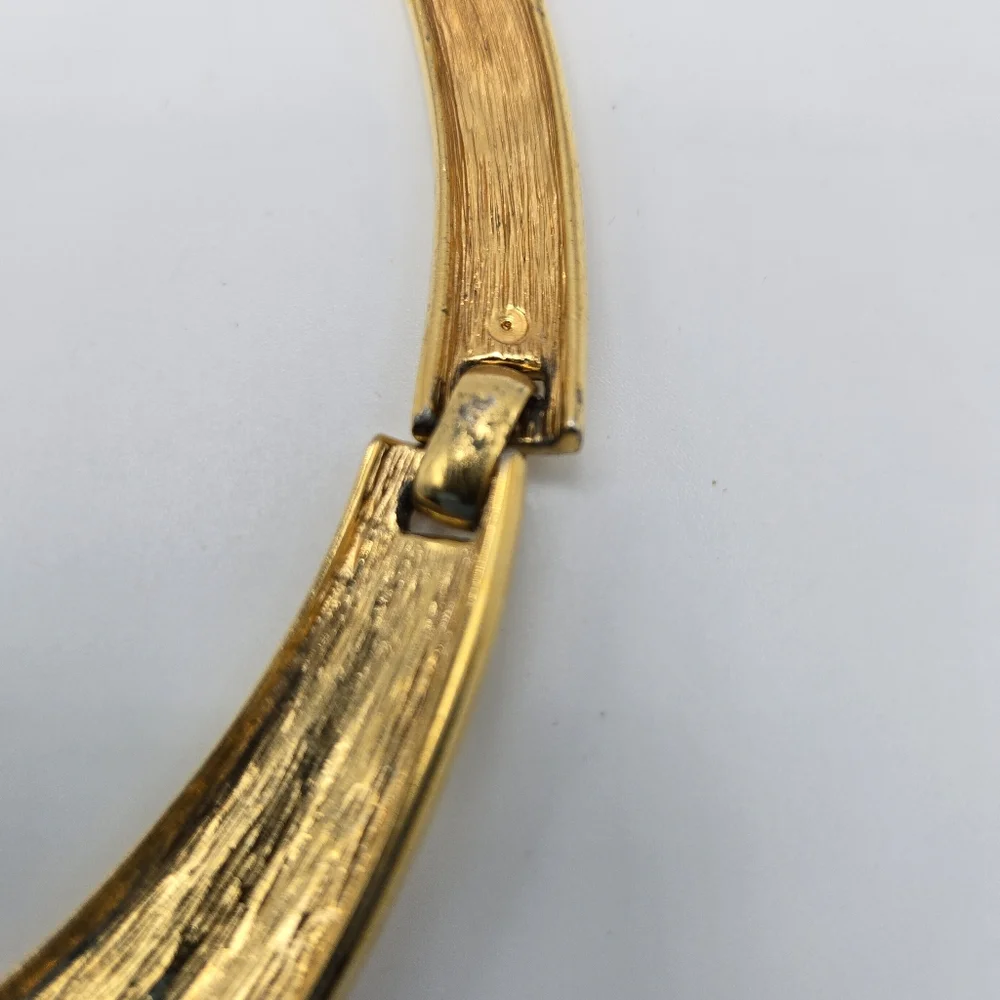 Napier Goldtone Necklace Choker Collar Modernist Statement Chunky Mogul Mobwife - Picture 7 of 7